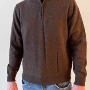 Mens Brooks Brothers 346 Half Zip Wool Sweater